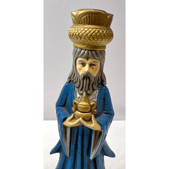 Hand-Painted Nativity Figurines Set Of 2 Kings With Gold Accents - Picture 3 of 8